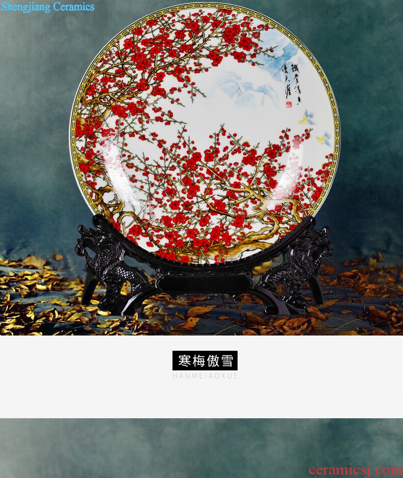 Jingdezhen ceramic powder enamel hand-painted landing big vase full sitting room adornment is placed and calligraphy calligraphy and painting cylinder cylinder