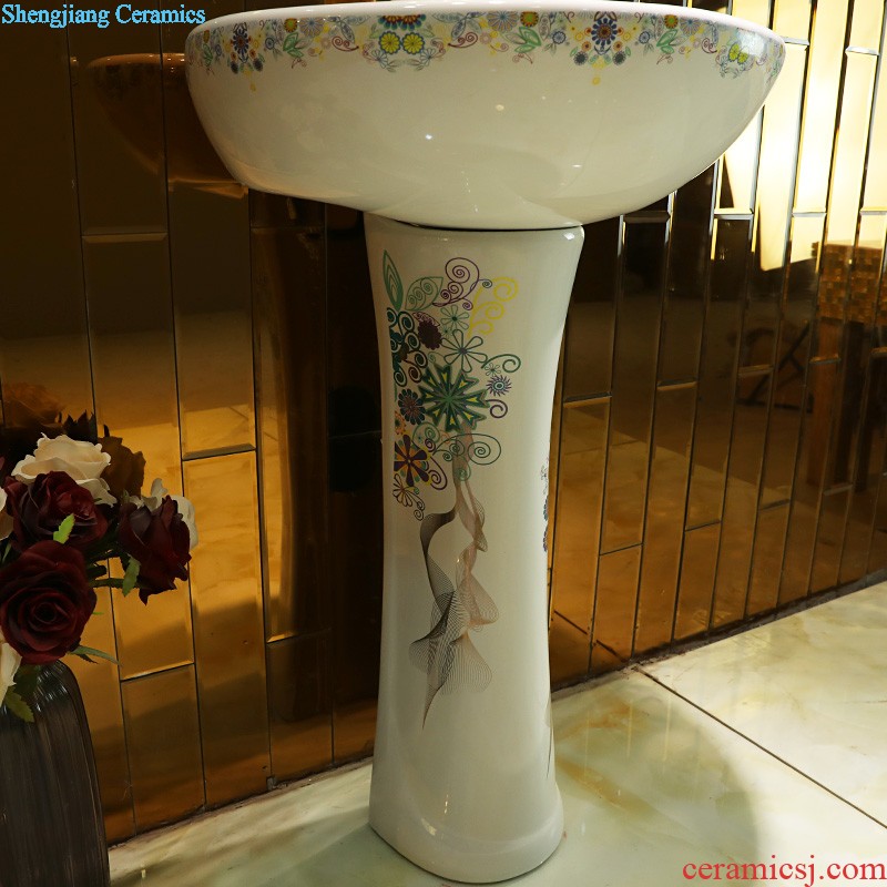 Gold cellnique Jingdezhen ceramic basin art basin stage basin sink sink basin small size