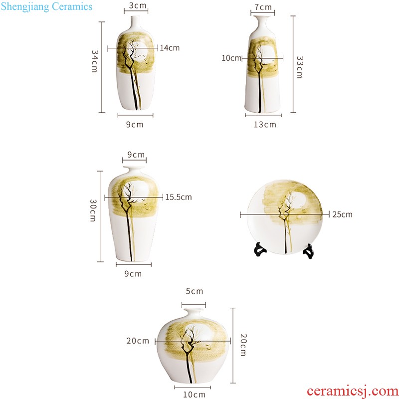 Z025 jingdezhen chinaware paint edge bone China prosperous decorative plate of the sitting room adornment is placed large