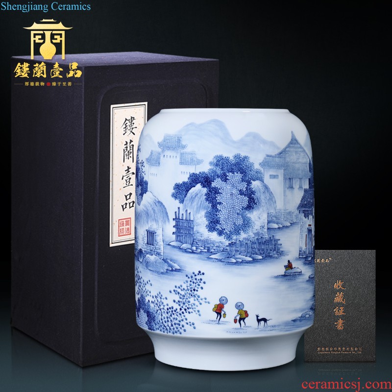 Master of jingdezhen ceramics hand-painted famille rose flower vase rallied all the way home sitting room adornment collection furnishing articles