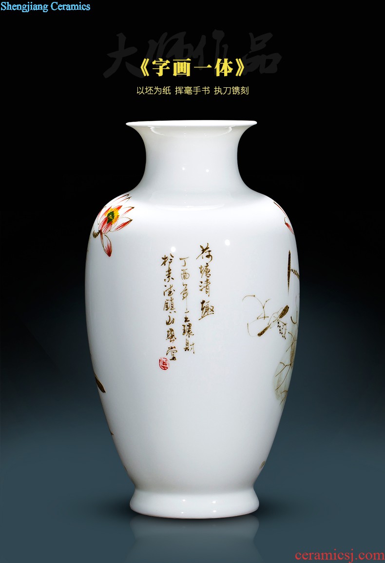 Famous master of jingdezhen ceramics hand-painted flower vase home sitting room porch TV ark adornment furnishing articles