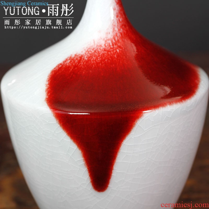 Rain tong home | jingdezhen ceramics kiln to manually change the mysterious style flower furnishing articles of modern Chinese style home