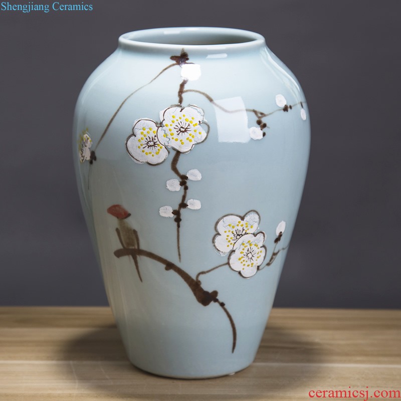 Jingdezhen ceramics The quartet lucky bamboo vase The living room table decoration flower art handicraft furnishing articles