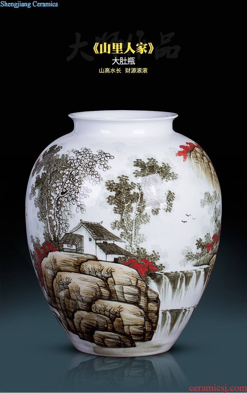 HP - 60 jingdezhen ceramics with a silver spoon in her mouth and household of large vases, flower arrangement sitting room porch decorate furnishing articles