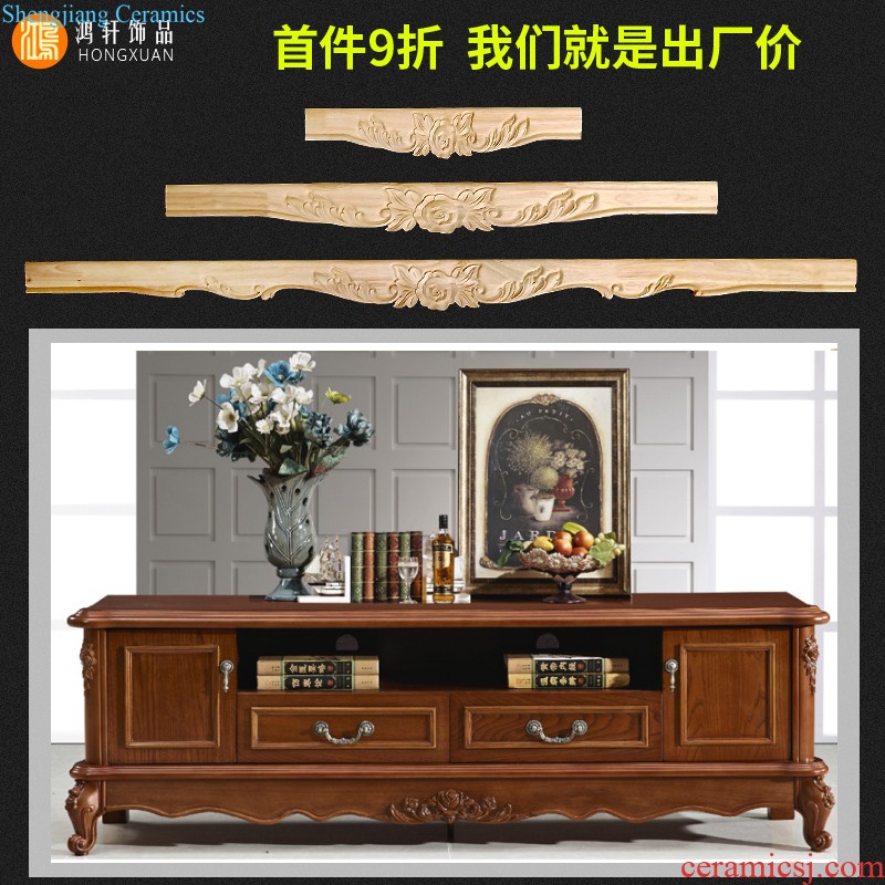 European decals furniture of carve patterns or designs on woodwork wood apron coaming accessories American TV ark tooth plate block BanGui flower piece of tea table