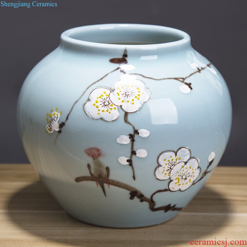 Jingdezhen ceramics The quartet lucky bamboo vase The living room table decoration flower art handicraft furnishing articles