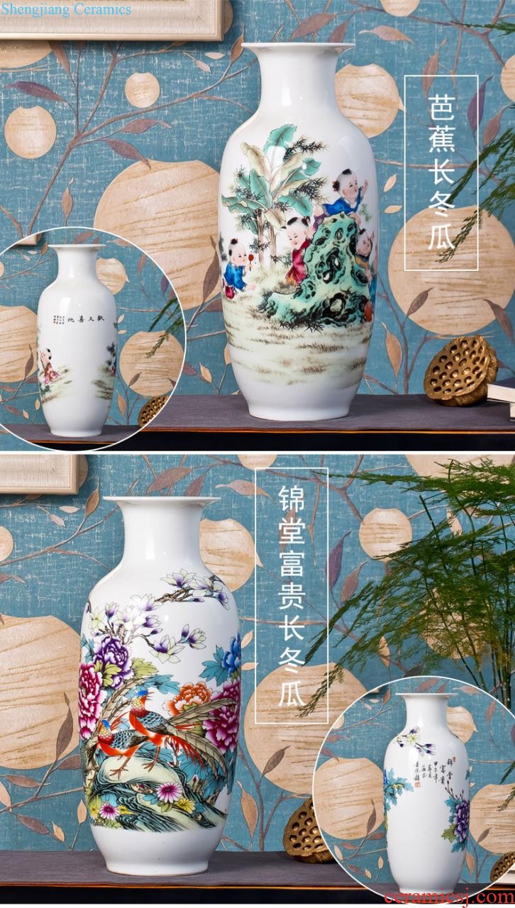 Jingdezhen ceramics glaze knife clay color hand-painted vases, flower arrangement sitting room place under contemporary and contracted household adornment