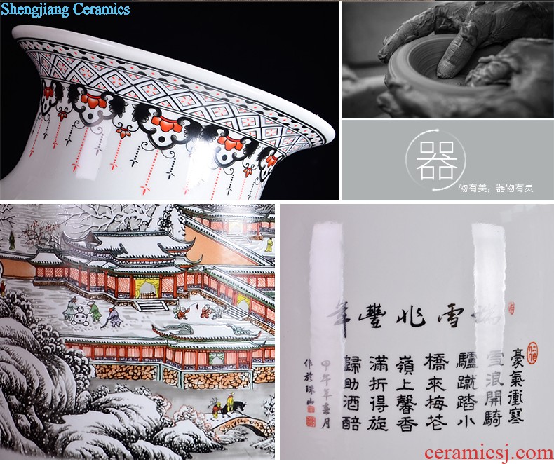 Jingdezhen ceramics hand carved vase li bai will be Chinese style porch decoration crafts are sitting room into the wine