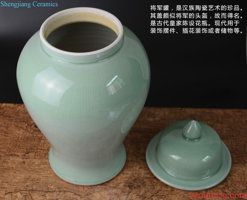 Jingdezhen ceramic pot Chinese hand-painted lotus sitting room between example creative household soft adornment handicraft furnishing articles