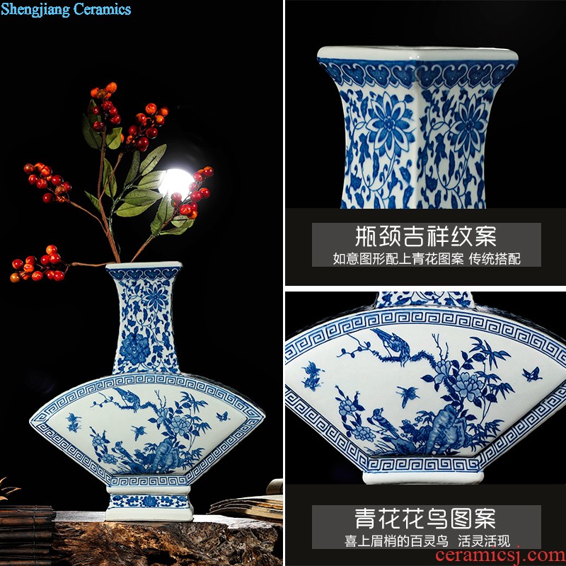 Jingdezhen ceramic floor big vase prosperous modern living room of Chinese style household decorative flower arranging flowers desktop furnishing articles