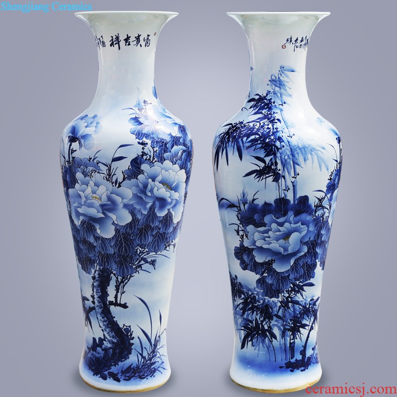 New Chinese style household 319 jingdezhen ceramic vase sitting room adornment handicraft furnishing articles porcelain crystal glaze flower arrangement