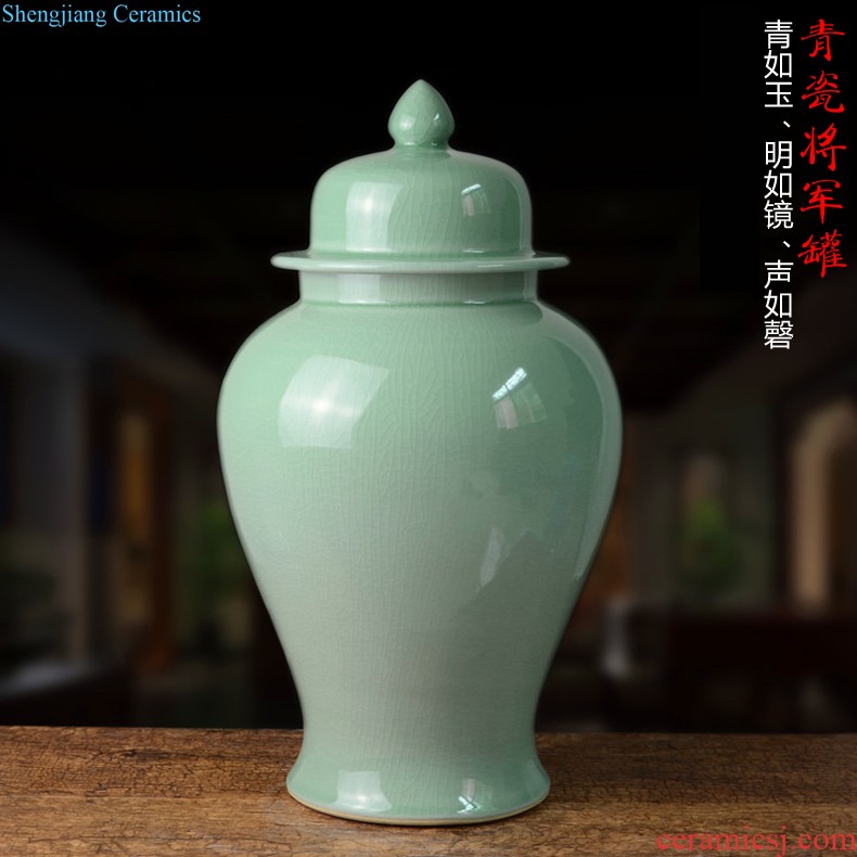 Jingdezhen ceramic pot Chinese hand-painted lotus sitting room between example creative household soft adornment handicraft furnishing articles