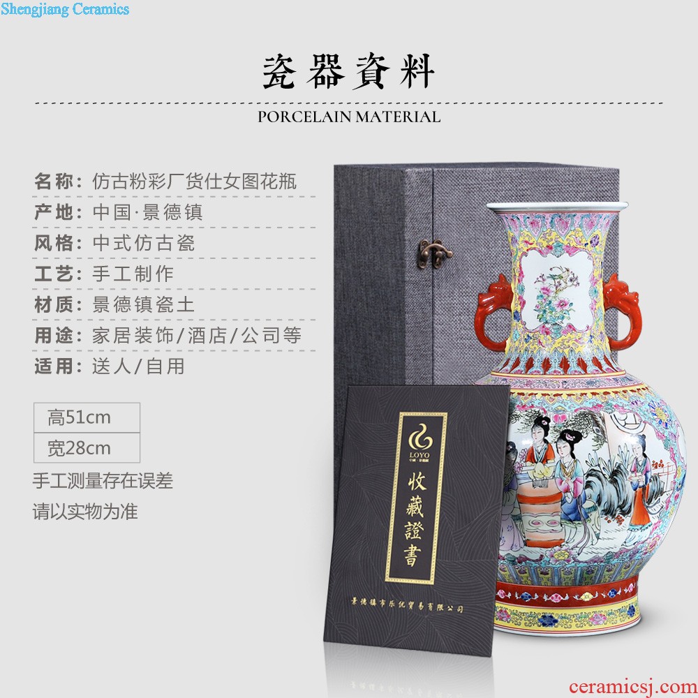 Jingdezhen ceramics vase Antique landscape tree of blue and white porcelain vases, flower receptacle household decorative arts and crafts