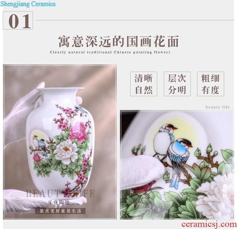 Jingdezhen ceramics modern three-piece floret bottle of flower arrangement, sitting room of Chinese style household decorations crafts