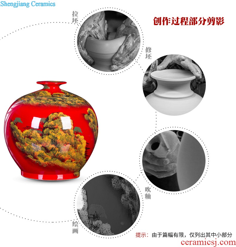 Cb9 furnishing articles of jingdezhen ceramic vase faceplate three-piece suit contemporary and contracted sitting room flower decorations arts and crafts