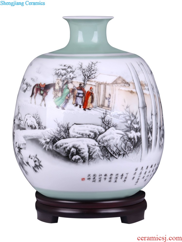 Jingdezhen ceramics by hand draw pastel boy sitting room place vases, flower arranging new Chinese style household arts and crafts