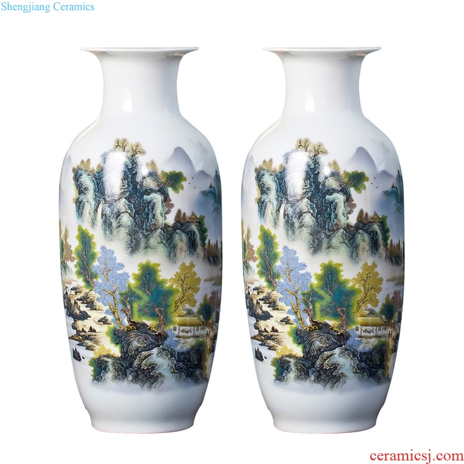 Jingdezhen ceramics glaze knife clay color hand-painted vases, flower arrangement sitting room place under contemporary and contracted household adornment