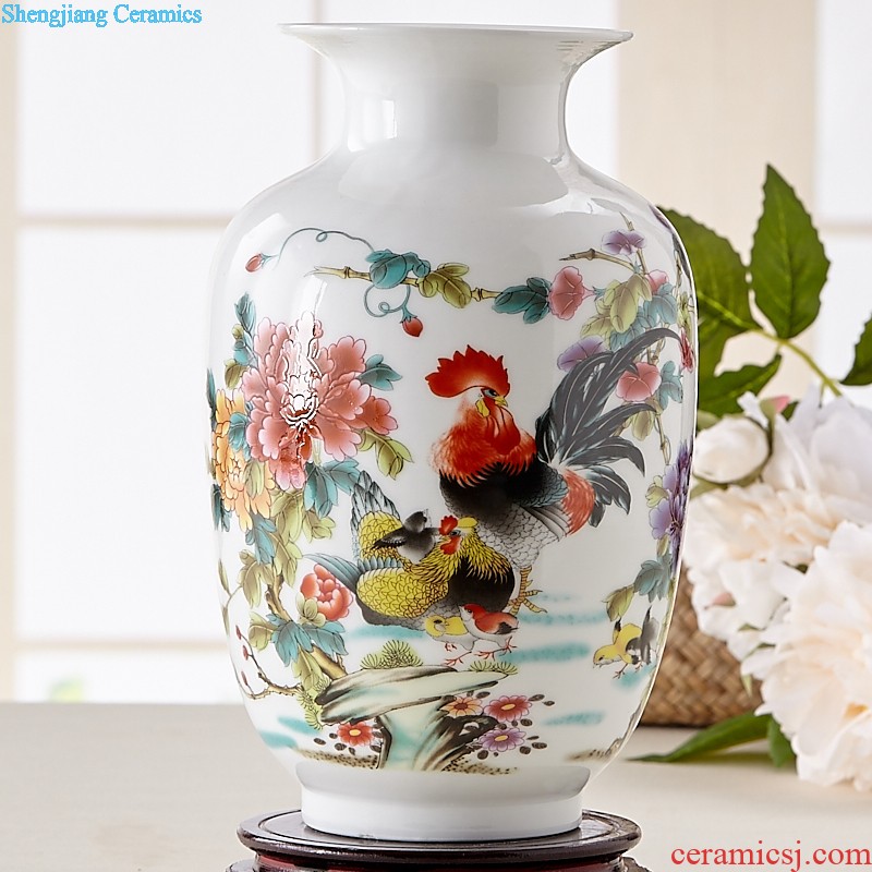 Jingdezhen ceramics famous hand-painted design hotel TV sitting room ark of large vases, furnishing articles large red