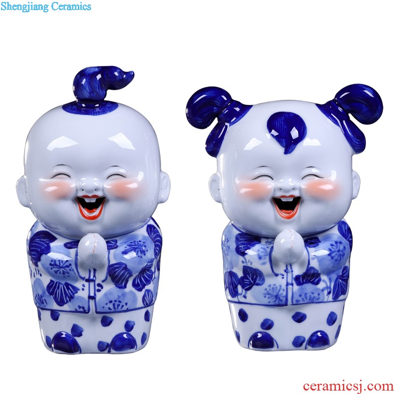 Jingdezhen ceramics furnishing articles Qiu Songxia hand-painted, vases, sitting room of Chinese style household table decorations decoration