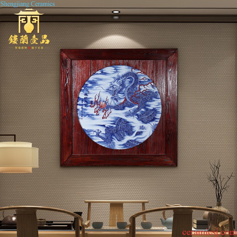 Jingdezhen ceramics hand-painted golden crow Chinese porcelain plate painting the living room sofa setting wall decoration painting hanging pictures