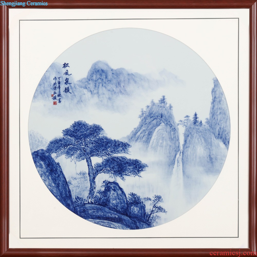 Jingdezhen ceramics porcelain plate painting adornment beautiful Chinese style household bedroom setting wall hang a picture