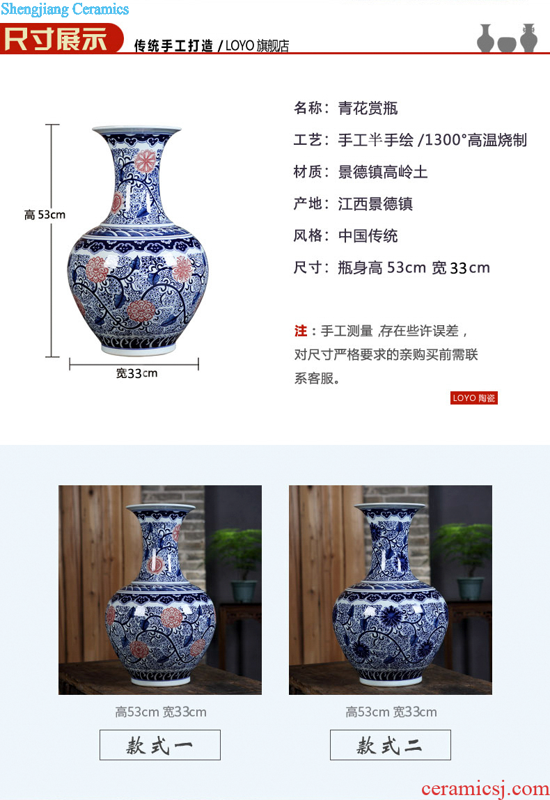 Jingdezhen pastel hand-painted vases desktop sitting room adornment is placed flower arrangement of new Chinese style household ceramics handicraft