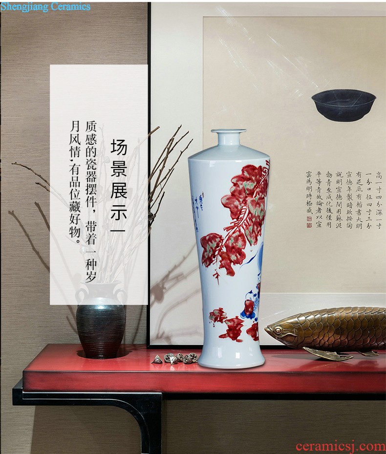 Famous master of jingdezhen ceramics hand-painted vases, flower arrangement enjoy sitting room of Chinese style household decorative furnishing articles