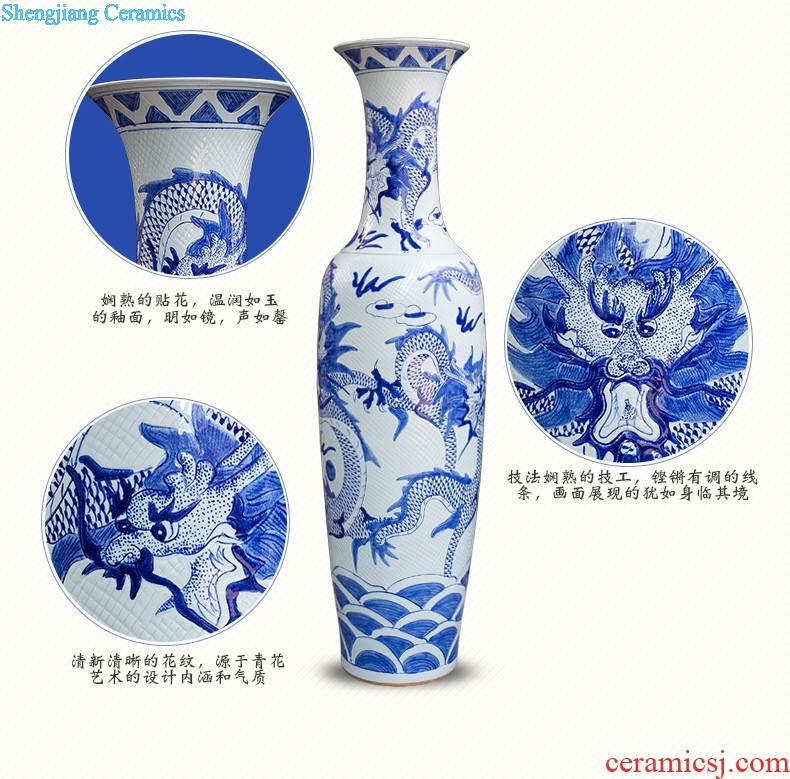 Jingdezhen ceramics vase pomegranate flower arranging machine of Chinese style household to decorate the living room TV ark handicraft furnishing articles