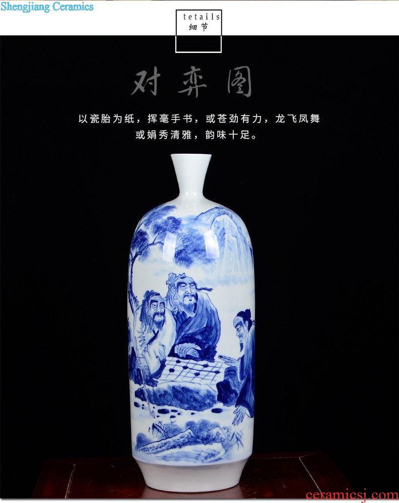 F001 jingdezhen ceramics China red tail bottle of large vase hotel furnishing articles sitting room adornment handicraft