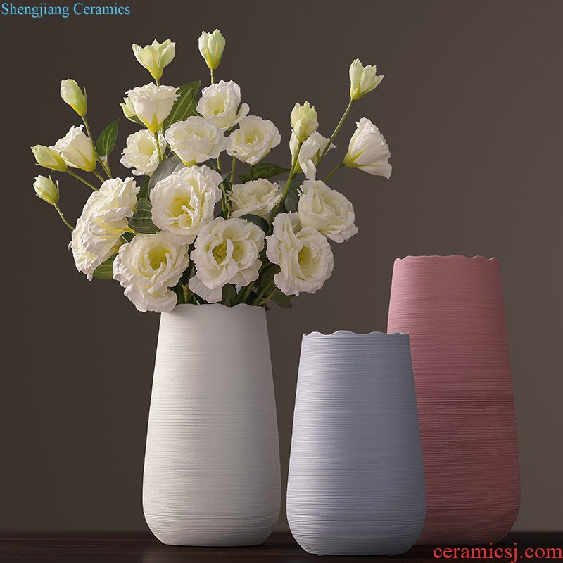 Vase furnishing articles flower arranging contracted sitting room small and pure and fresh household ceramic vase desktop Nordic flower vase decoration