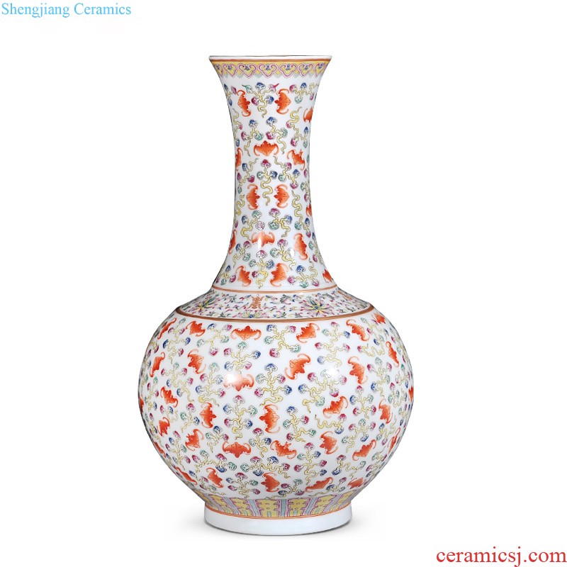 Jingdezhen imperial kiln chinaware imitation qing qianlong sharply glaze colour stripes vase household decorative furnishing articles in the living room