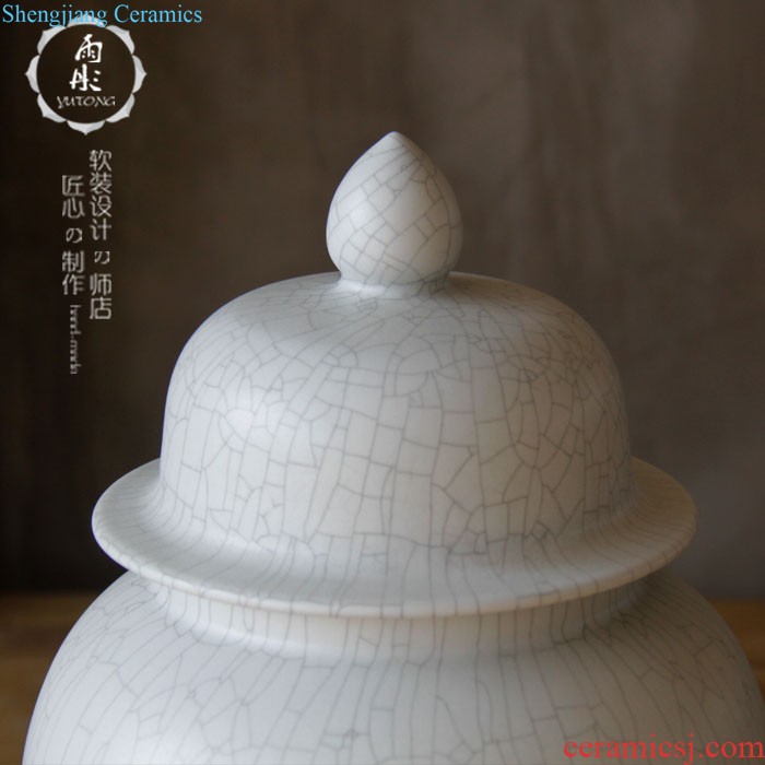 Rain tong home | jingdezhen ceramics gold-plated silver pot-bellied general tank storage tank manual home furnishing articles in the living room