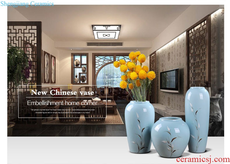 Jingdezhen ceramics vase furnishing articles flower arranging new Chinese style household sitting room ark hand-painted porcelain decoration process