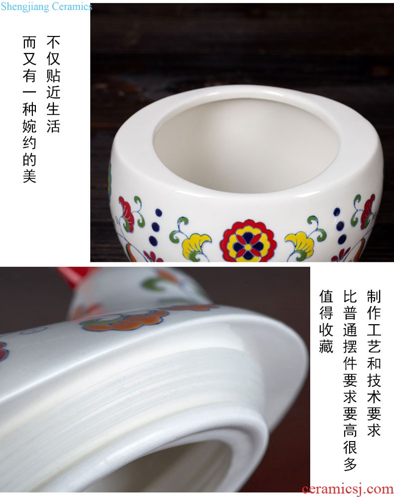 Jingdezhen manual Chinese rural study classical bedroom home dress and sit stool hand-painted ceramic drum stool flowers