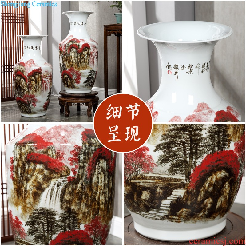 Jingdezhen porcelain vase Antique hand-painted flowers of blue and white porcelain is Chinese style decoration home furnishing articles in the living room