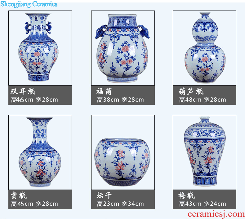 Archaize of jingdezhen ceramics collection furnishing articles The old factory porcelain enamel landscape okho spring flower vase The sitting room decorate