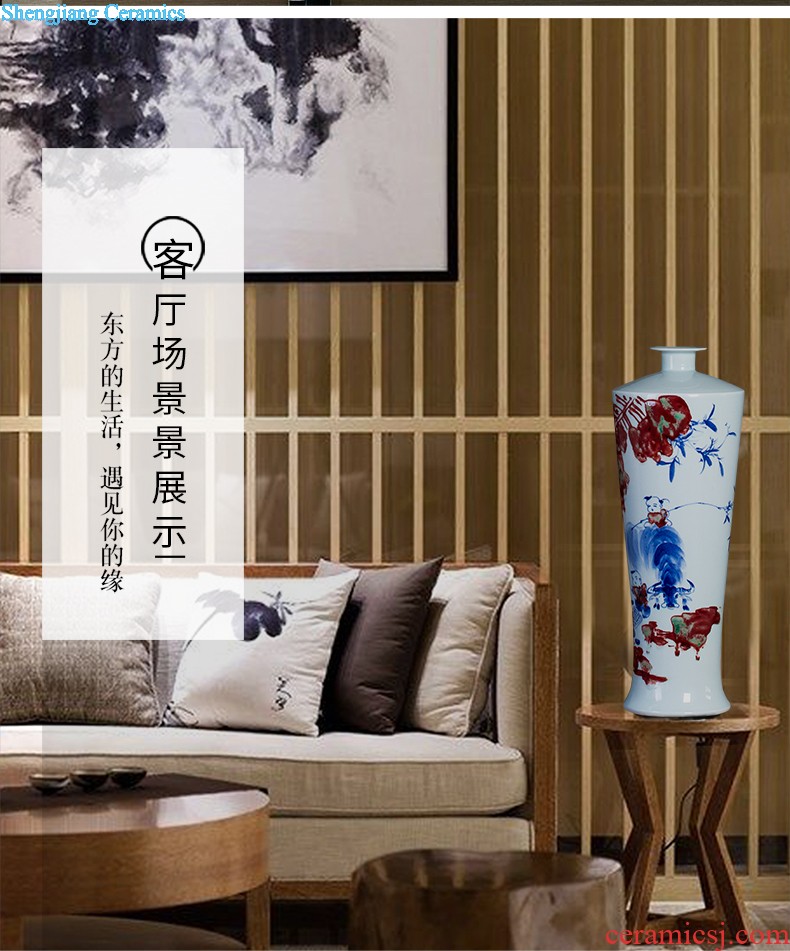 Famous master of jingdezhen ceramics hand-painted vases, flower arrangement enjoy sitting room of Chinese style household decorative furnishing articles