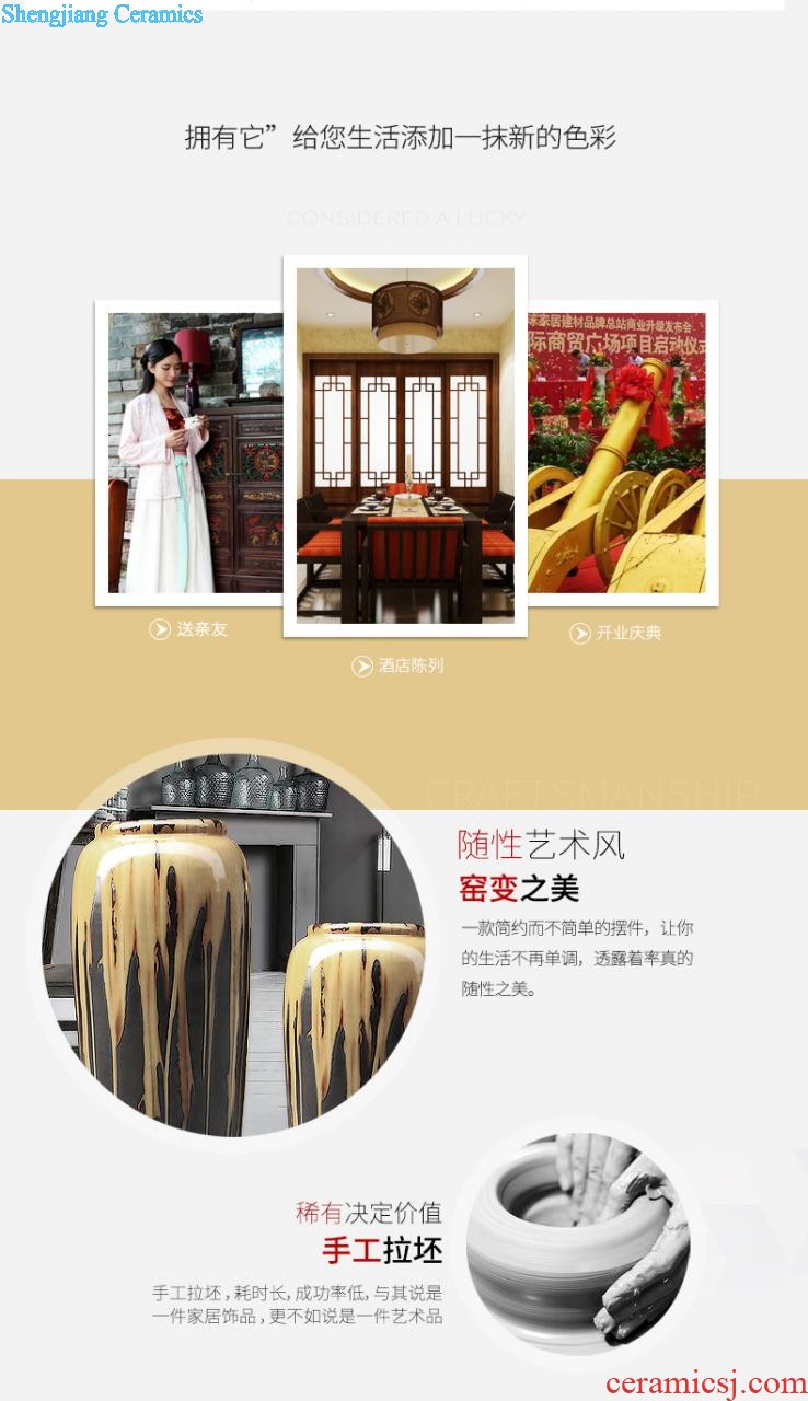 Jingdezhen ceramics the red bottle gourd vases, flower arranging archaize sitting room rich ancient frame of Chinese style household adornment furnishing articles