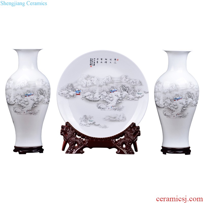 Blue and white porcelain of jingdezhen ceramics qingming scroll of large vases, home sitting room adornment is placed large