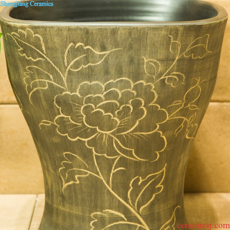 Koh larn, qi induction integrated urinal stall urinal ceramics art the urinal large-sized golden flowers and elegant