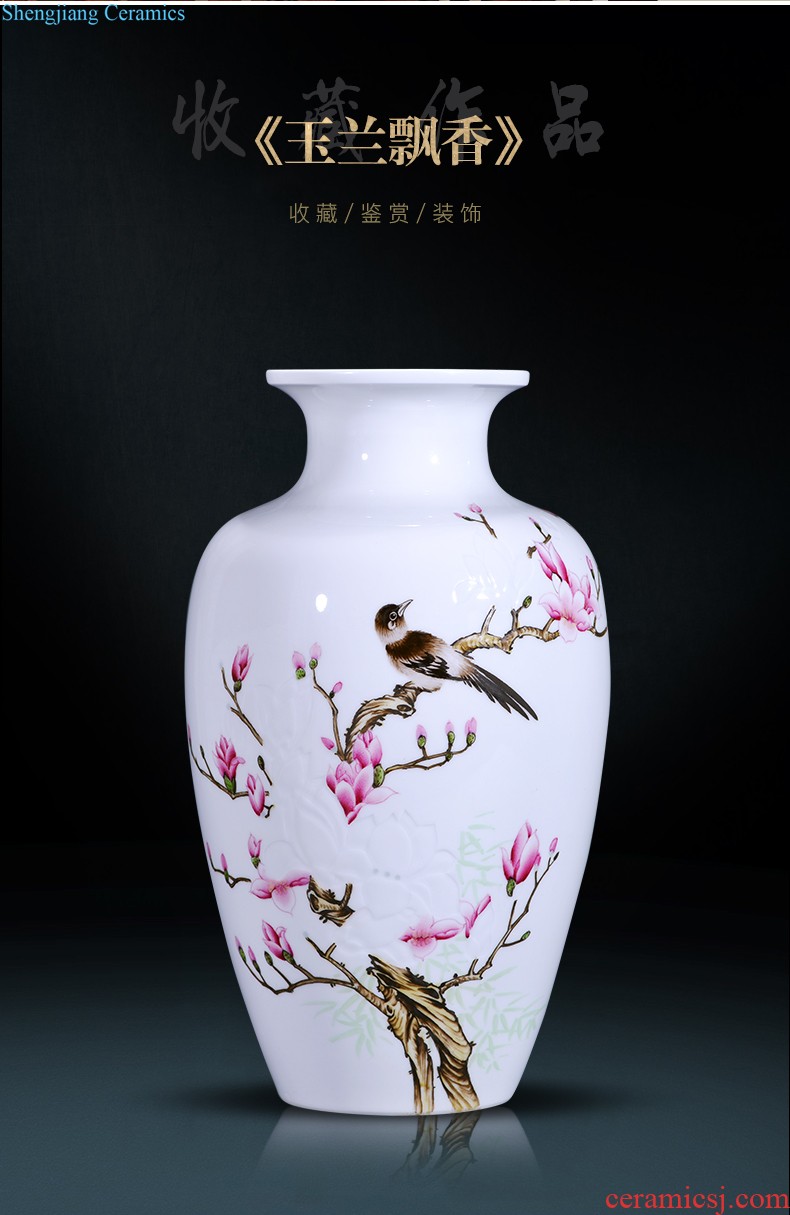 Large vase large hand-painted porcelain of jingdezhen ceramics new Chinese style household living room TV cabinet decoration