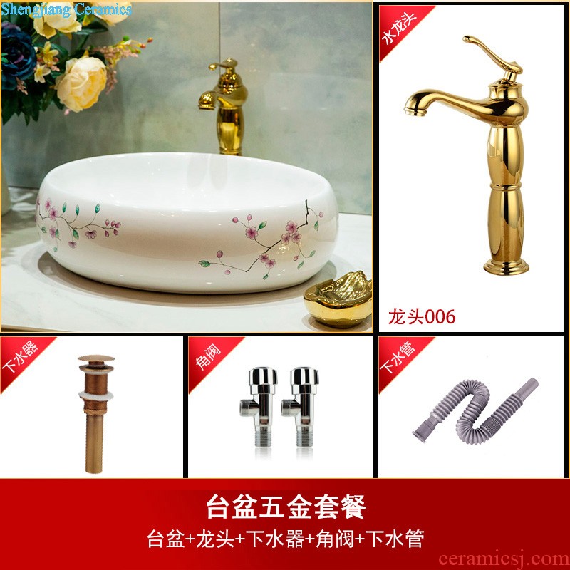 Koh larn, qi stage basin sink ceramic sanitary ware art basin washing a face of the basin that wash a face oval shamrock glittering