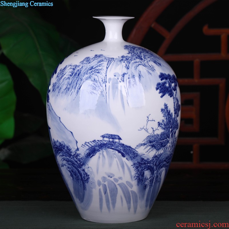 Jingdezhen ceramics masters hand painted yellow powder enamel celestial vases, flower receptacle Chinese crafts are sitting room