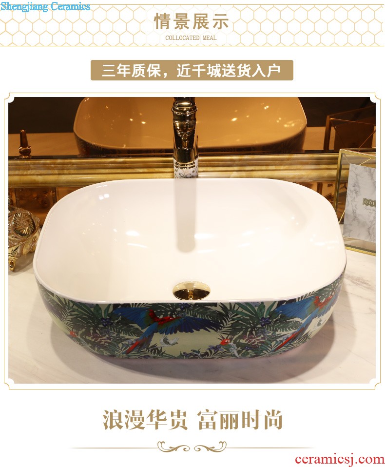 Hand on the blue and white porcelain basin of Chinese style gold cellnique jingdezhen ceramic washbasin small family Chinese wind lavabo