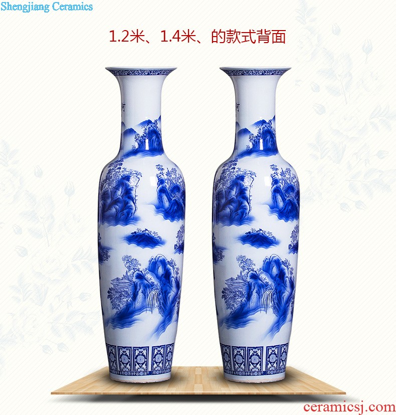 Jingdezhen ceramics antique hand-painted scenery peony home sitting room hotel adornment furnishing articles of large vase