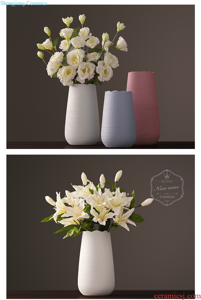 Vase furnishing articles flower arranging contracted sitting room small and pure and fresh household ceramic vase desktop Nordic flower vase decoration