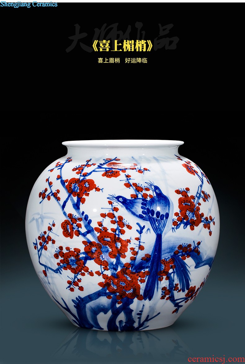 E150 jingdezhen ceramics all hand painted lotus lotus rhyme quiver of large vases, home furnishing articles adornment