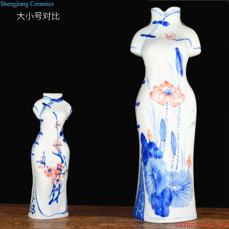 Three Yang kaitai, jingdezhen ceramics kiln rich ancient frame vase Chinese style restoring ancient ways sitting room adornment handicraft furnishing articles