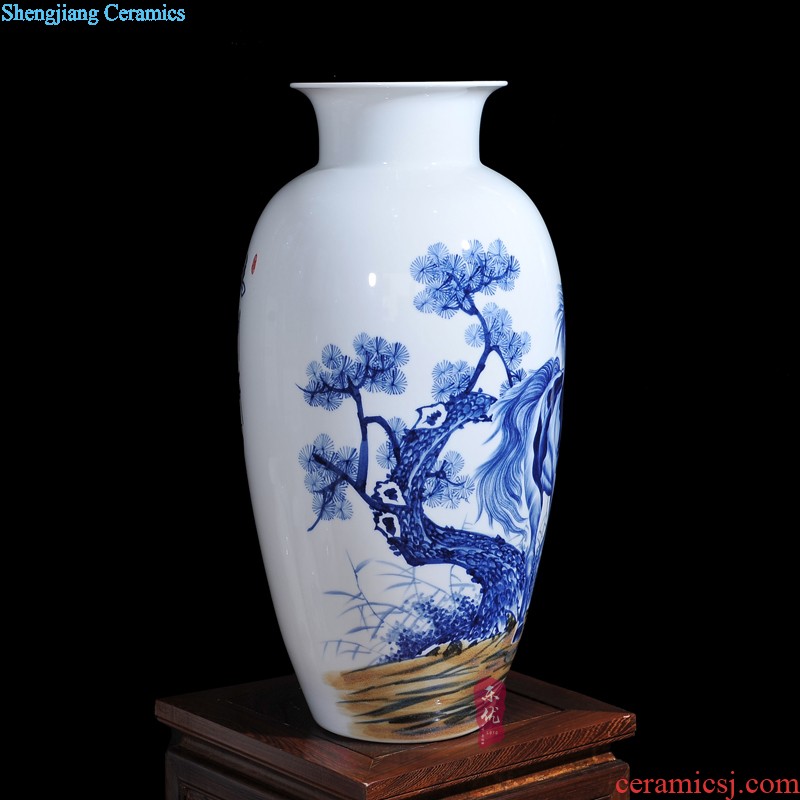 Jingdezhen ceramics masters hand-painted khe sanh late vase Chinese style household crafts sitting room adornment is placed