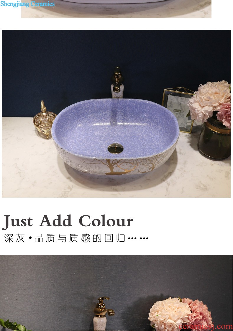 Retro ceramic toilet wash basin The stage basin sink European small household art basin of creative circle